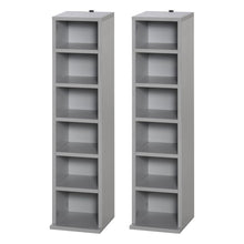 Load image into Gallery viewer, Dual Adjustable CD Media Tower Rack - Stylish Grey Storage Solution
