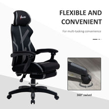 Load image into Gallery viewer, Mesh Task Swivel Chair Office Desk Recliner w/ Lumbar Support, Grey Vinsetto
