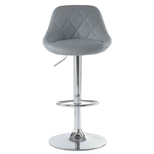 Load image into Gallery viewer, 2pcs Adjustable High Type with Disk No Armrest Rhombus Backrest Design Bar Stools Gray
