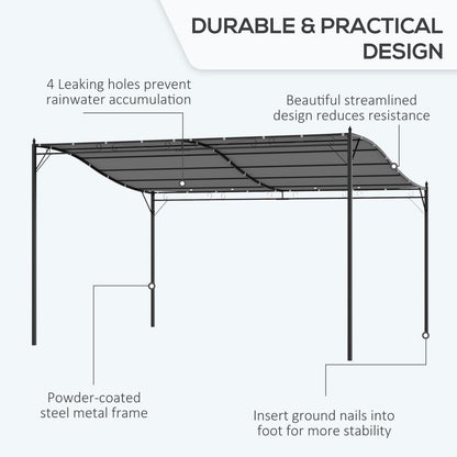 Elegant 4x3m Metal Wall Gazebo with Canopy – Stylish Outdoor Shade Solution