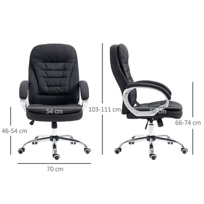 Executive Office Chair with 360� Swivel Wheels Armrests Adjustable Height Black