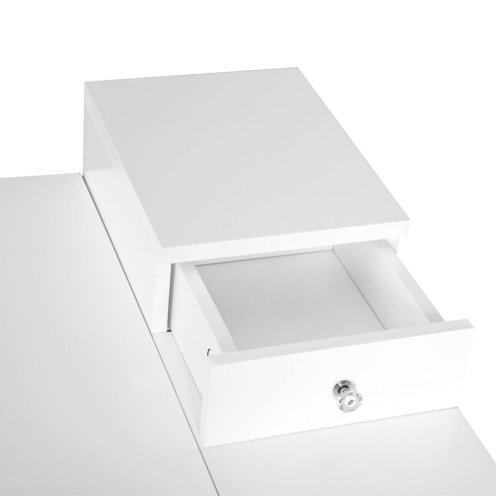 Dressing Table Desk Flip-up Mirror 2 Drawers Bedroom Makeup White HOMCOM