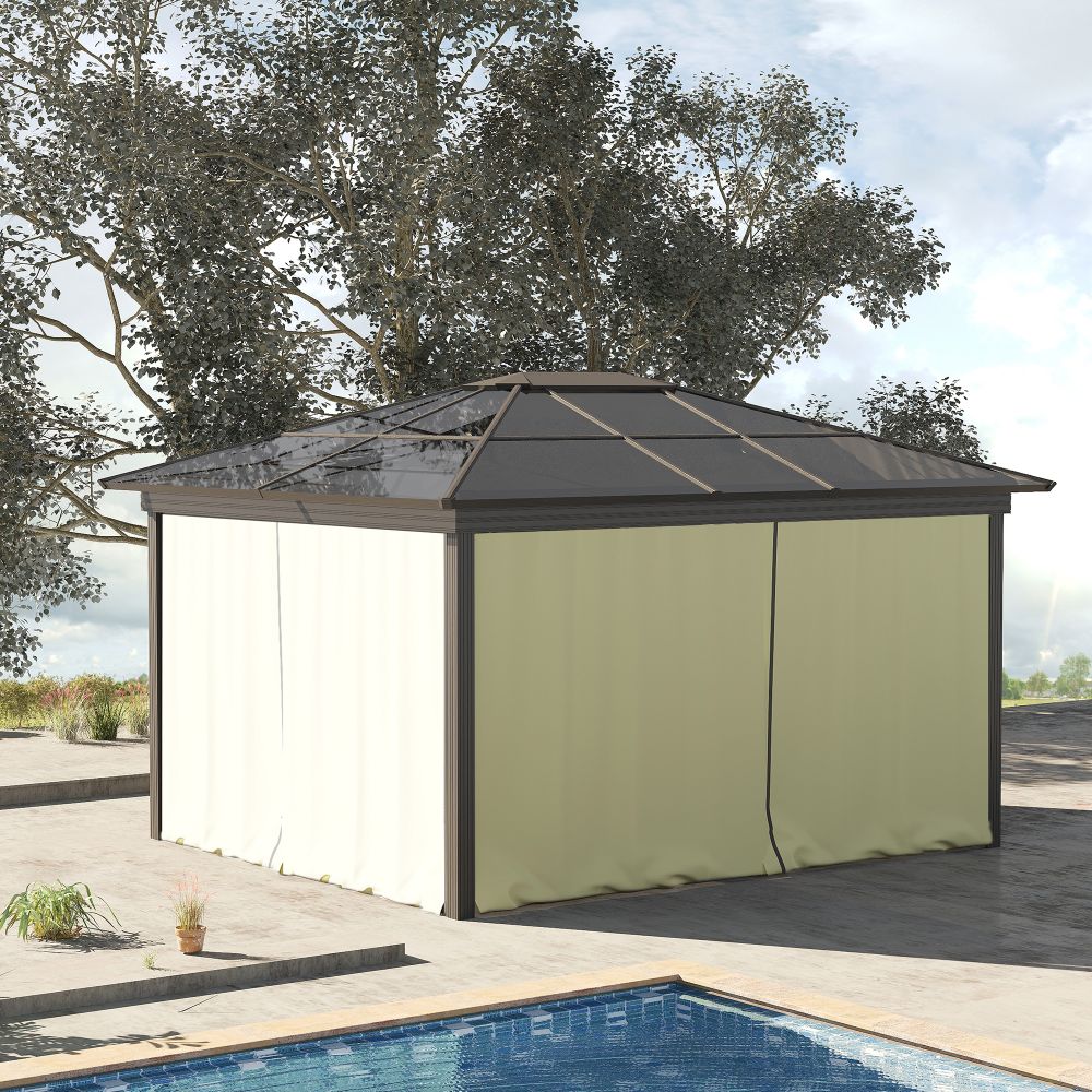 Outsunny 4-Panel Replacement Curtain Set for 3x3m Gazebo - Durable & Stylish!