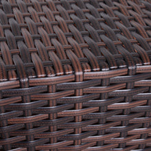 Load image into Gallery viewer, Outsunny Rattan Coffee Table with Umbrella Hole &amp; Storage - Stylish Brown Design
