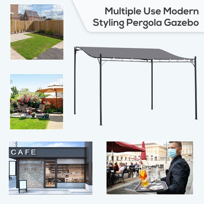 Elegant 4x3m Metal Wall Gazebo with Canopy – Stylish Outdoor Shade Solution