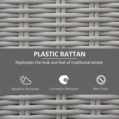 Cozy 2-Seater Rattan Patio Set with Reclining Chairs & Cooler Table