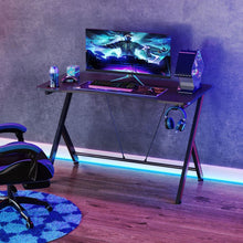 Load image into Gallery viewer, Gaming Computer Desk Writing Table Curved Front w/ Headphone Hook

