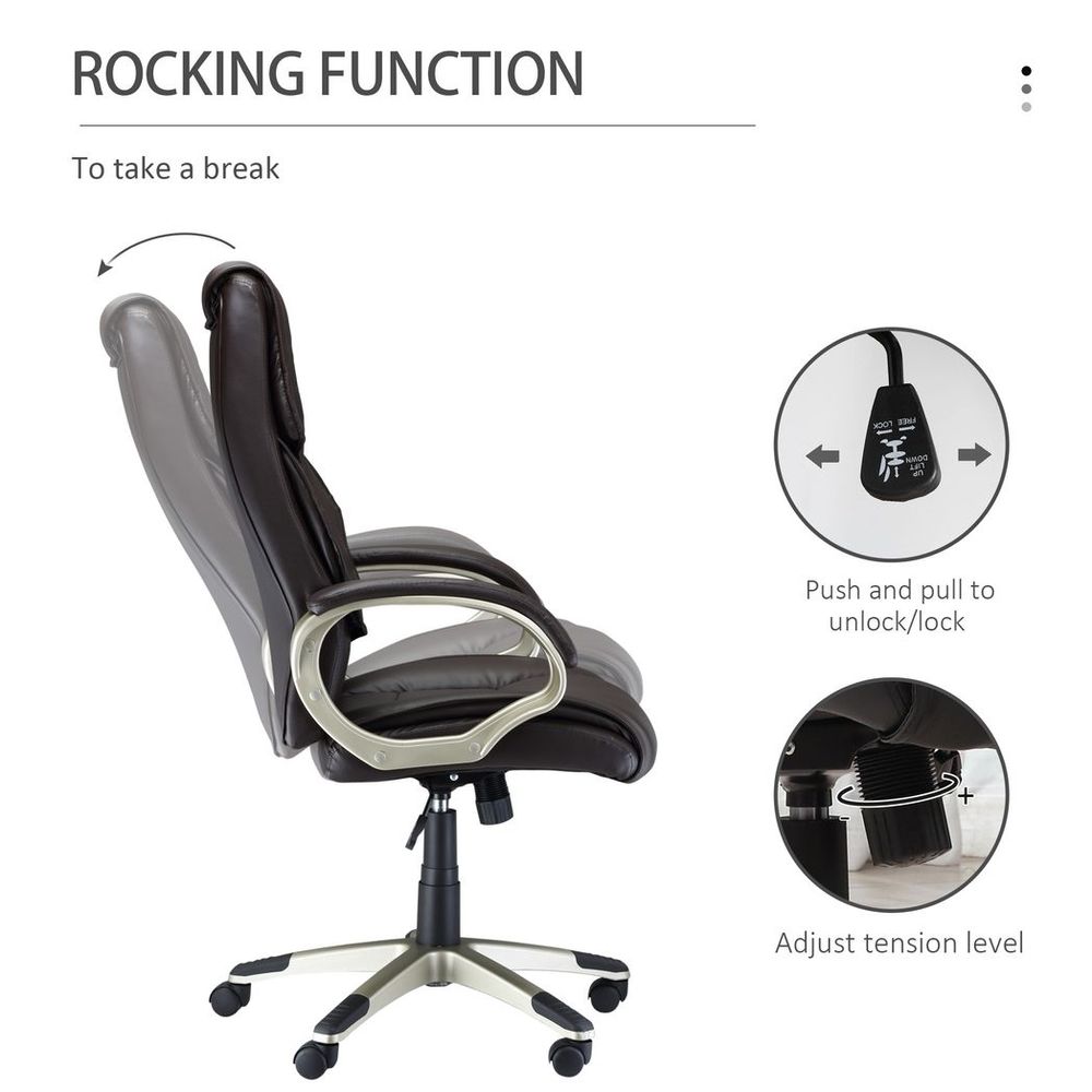 High-Back Executive Faux Leather Swivel Office Chair - Comfort Meets Style
