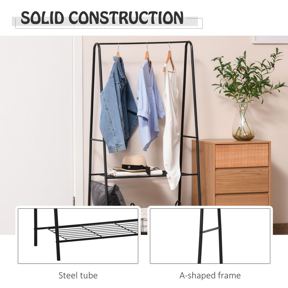 Stylish 2-Tier A-Frame Clothes Rack - Durable Steel Storage Solution