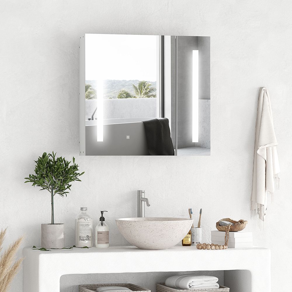 Elegant Touch-Switch LED Mirror Cabinet: Organize Your Bathroom in Style!