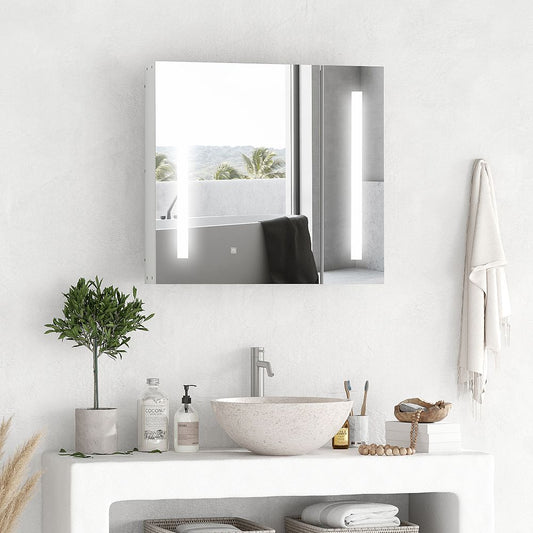 Elegant Touch-Switch LED Mirror Cabinet: Organize Your Bathroom in Style!