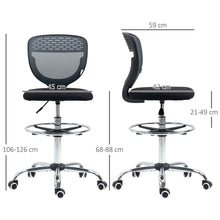 Load image into Gallery viewer, Vinsetto Adjustable Draughtsman Chair with Lumbar Support - Grey, Tall Comfort
