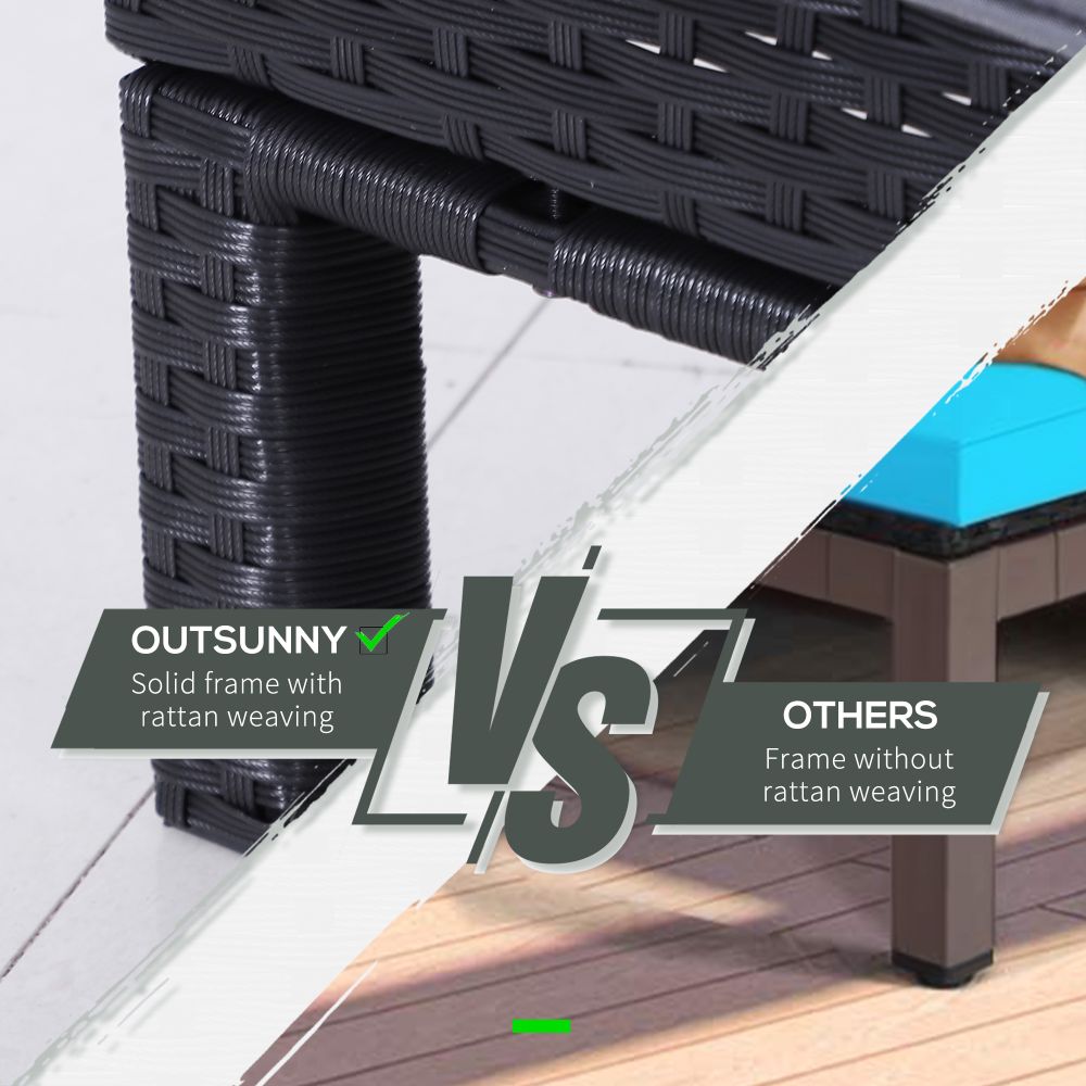 Adjustable Black Rattan Lounger Set - Ultimate Comfort for Sun-soaked Bliss