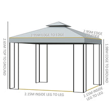 Load image into Gallery viewer, Stunning 3x3m Metal Gazebo - Elegant Shade for Outdoor Parties &amp; Relaxation
