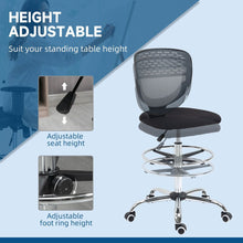 Load image into Gallery viewer, Vinsetto Adjustable Draughtsman Chair with Lumbar Support - Grey, Tall Comfort
