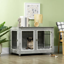 Load image into Gallery viewer, Stylish PawHut Dog Crate End Table: Cozy, Functional, and Secure for Pets!
