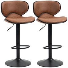 Load image into Gallery viewer, Adjustable Vintage Bar Stool Set of 2 - Stylish Microfiber Comfort &amp; Support
