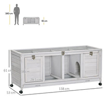 Load image into Gallery viewer, Wooden Rabbit Hutch Mobile Separable Guinea Pig Cage w/ Wheels, Slide-Out Tray
