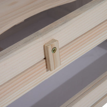 Deluxe 2-Level Wooden Hamster Cage with Ramp & Ventilated Sunroof - 60x35cm