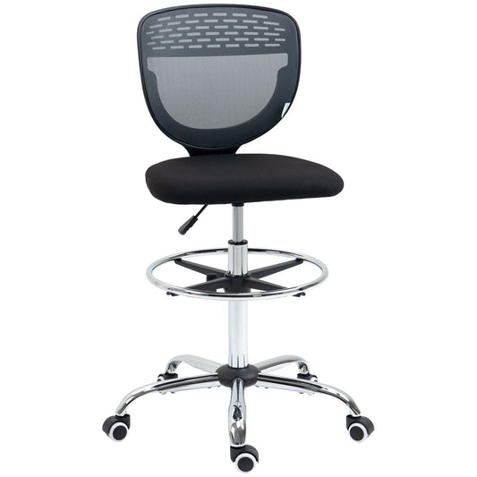 Vinsetto Adjustable Draughtsman Chair with Lumbar Support - Grey, Tall Comfort