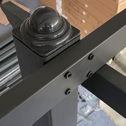 Adjustable 4x3m Aluminum Pergola Gazebo with Retractable Canopy - Cream White