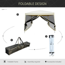 Load image into Gallery viewer, Instant 3x3m Pop-Up Gazebo with Mesh Walls - Tan | Bug-Free Outdoor Shelter!
