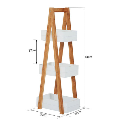Elegant 3-Tier A-Shape Bamboo Rack for Stylish Bathroom or Living Space