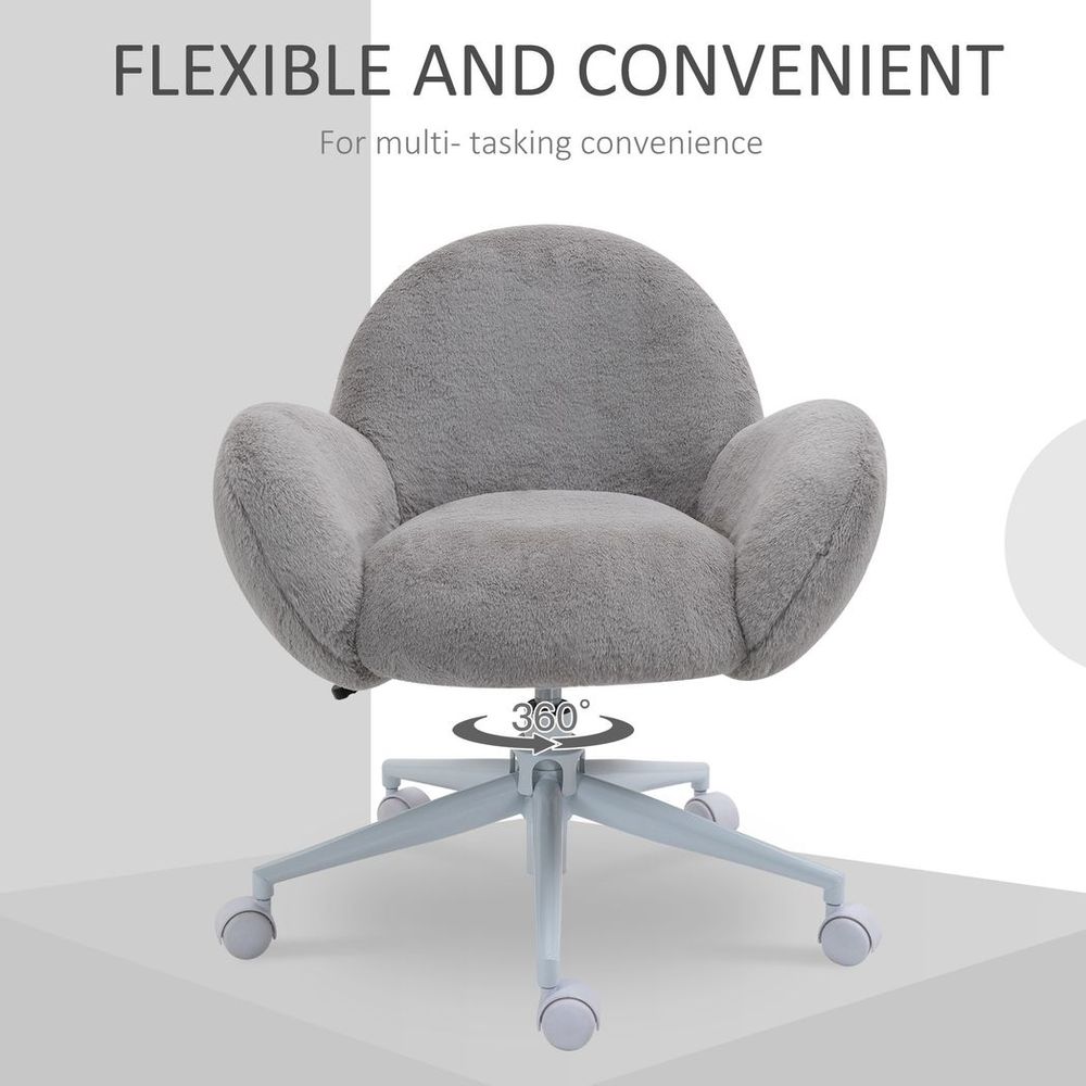 Cozy Cloud Office Chair: Plush Support with Swivel & Adjustable Height - Grey