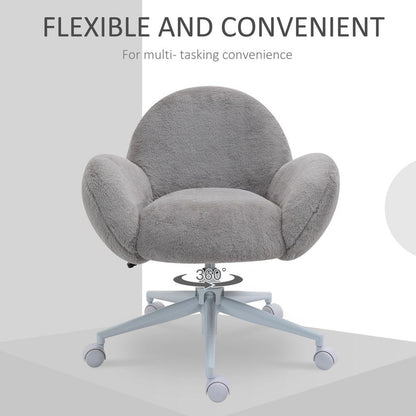 Cozy Cloud Office Chair: Plush Support with Swivel & Adjustable Height - Grey