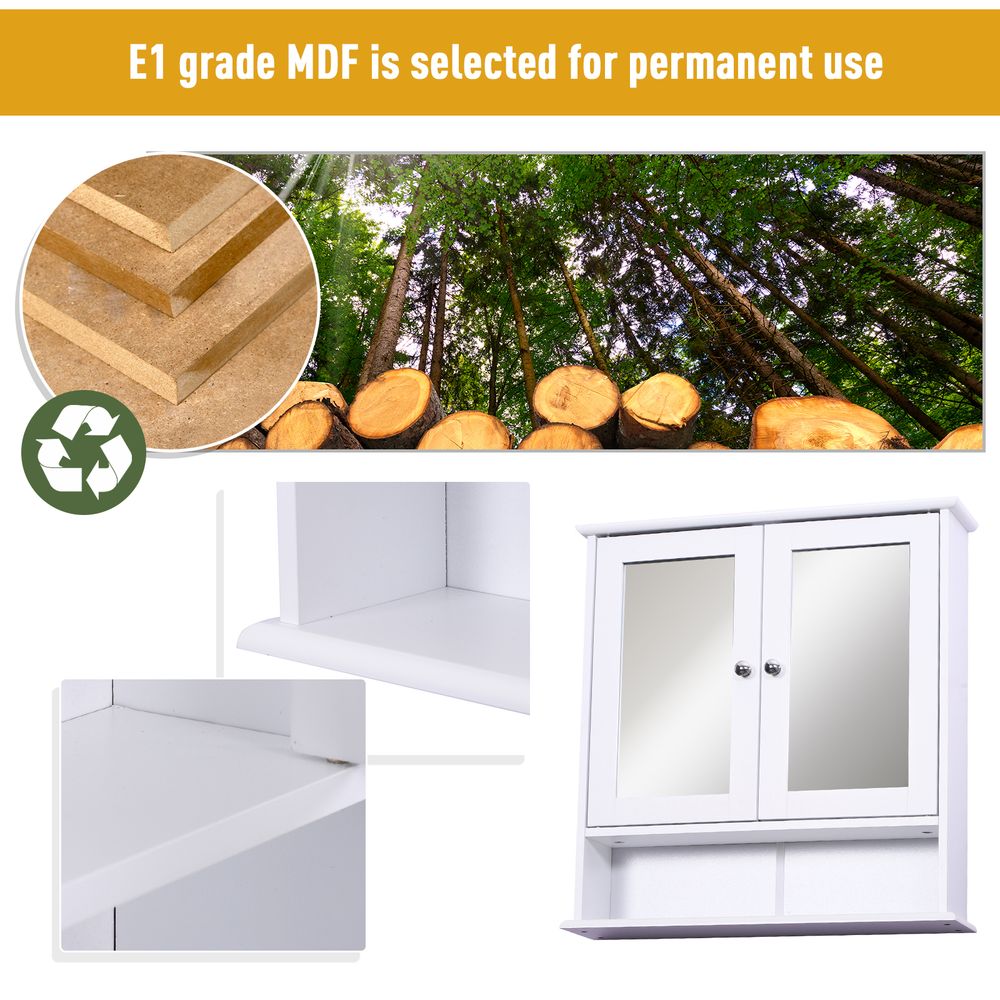 Stylish Wall-Mounted Cabinet with Mirrored Doors - Perfect for Bathroom & Living Room