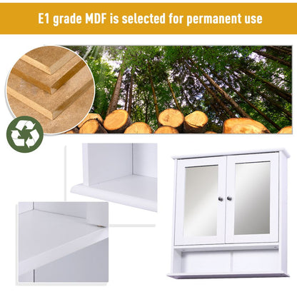 Stylish Wall-Mounted Cabinet with Mirrored Doors - Perfect for Bathroom & Living Room