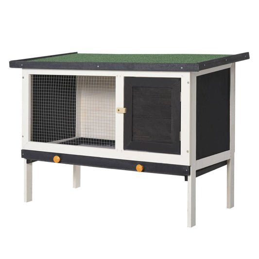 Spacious Wooden Rabbit Hutch with Openable Roof & Easy Cleaning Tray