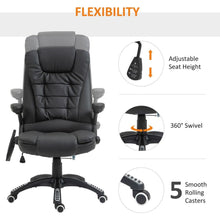 Load image into Gallery viewer, Executive Office Chair with Massage and Heat PU Leather Reclining Chair, Black
