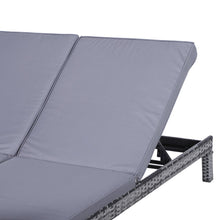 Load image into Gallery viewer, Double Adjustable Rattan Lounger Set with Cushions - Stylish Outdoor Comfort
