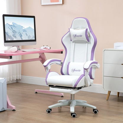 Vinsetto Purple Racing Gaming Chair with Recline & Footrest for Ultimate Comfort