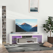 Load image into Gallery viewer, Modern HOMCOM High Gloss TV Stand with LED RGB Lights &amp; Remote Control
