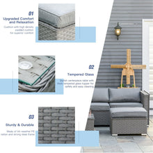 Load image into Gallery viewer, Luxury 5-Piece Rattan Wicker Corner Sofa Set with Cushions - Grey Elegance
