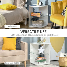 Load image into Gallery viewer, Modern Curved White Side Table with 3 Storage Shelves for Stylish Spaces
