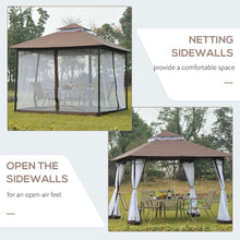 Load image into Gallery viewer, Elegant 3x3m Brown Gazebo with Netting - Perfect Outdoor Retreat!
