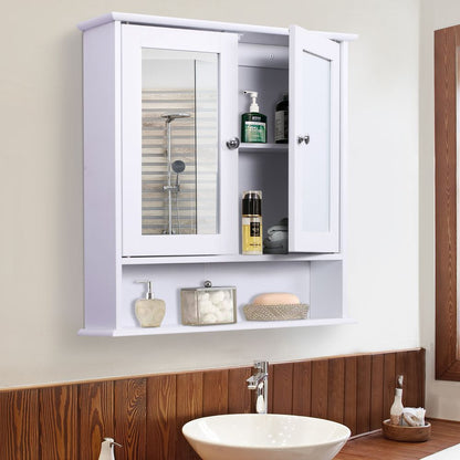 Stylish Wall-Mounted Cabinet with Mirrored Doors - Perfect for Bathroom & Living Room