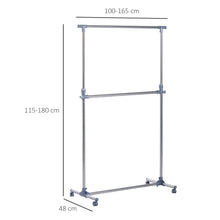 Load image into Gallery viewer, Heavy-Duty Rolling Clothes Hanger - Sturdy Stainless Steel Organizer Solution
