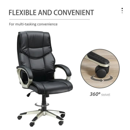 Elegant High Back PU Leather Swivel Office Chair for Ultimate Comfort