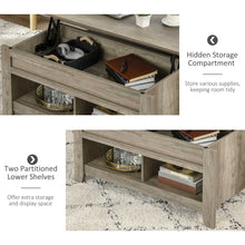 Load image into Gallery viewer, HOMCOM Lift-Top Coffee Table with Hidden Storage &amp; Stylish Shelving - Oak
