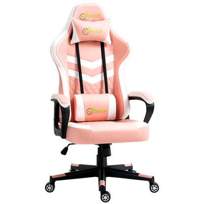 Vinsetto Pink Racing Gaming Chair w/ Lumbar Support - Comfort Meets Style!