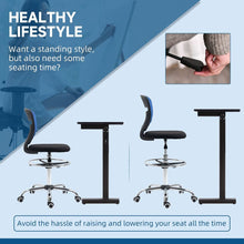 Load image into Gallery viewer, Vinsetto AdjustaDraughtsman Chair - Tall Ergonomic Office Seating in Blue
