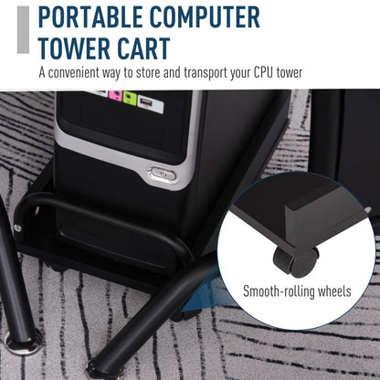 Compact L-Shaped Corner Desk with Steel Frame & CPU Holder for Home & Gaming