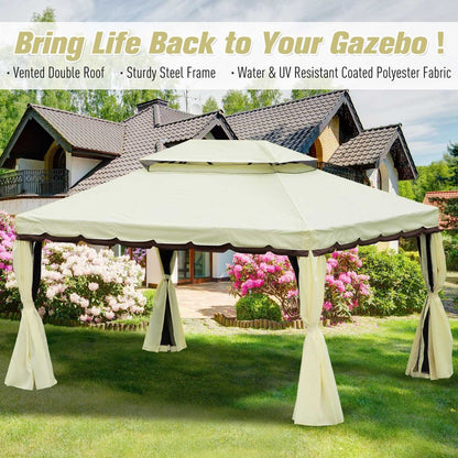Elegant 3x4m Vented Aluminum Gazebo - Cream White for Perfect Outdoor Gatherings