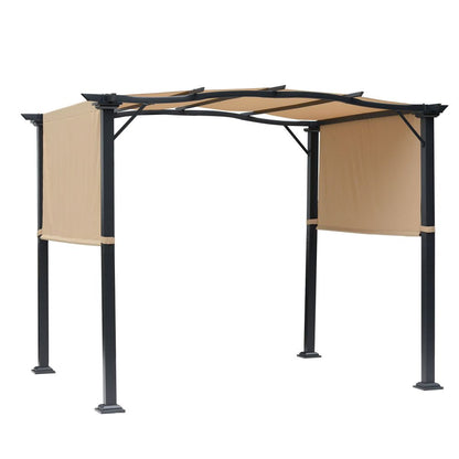 Adjustable Khaki Retractable Pergola Gazebo – Ultimate Outdoor Sun Control