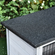 Load image into Gallery viewer, Cozy Grey Rabbit Hutch &amp; Run with Removable Tray - Perfect for Indoor &amp; Outdoor Fun!

