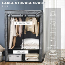 Load image into Gallery viewer, Versatile Portable Fabric Wardrobe with Shelves &amp; Hanging Rails - Light Grey

